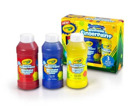 Crayola 8-Ounce Primary Washable Fingerpaint (3 Count)