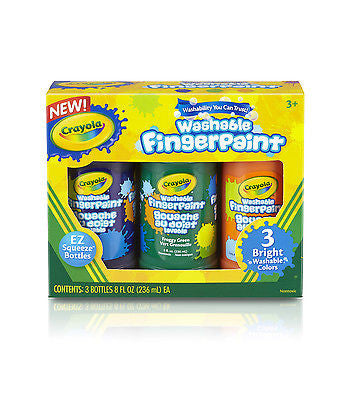 Crayola Washable Finger Paint 8oz 3/Pkg-Secondary colors - Great kids activity