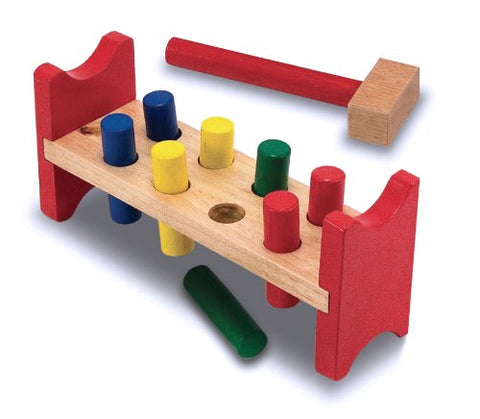 Melissa & Doug Deluxe Wooden Pound-A-Peg Toy With Hammer