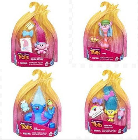 Set of 4 Dreamworks Trolls: Cooper, Baby Poppy, Smidge, and Biggie …