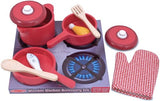 Melissa & Doug Deluxe Wooden Kitchen Accessory Set - Pots & Pans (8 pcs)