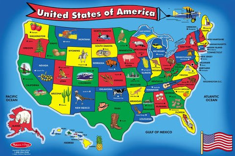 Melissa & Doug USA Map Floor Puzzle (51 pcs, 2 x 3 feet)