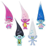 Set of 5: DreamWorks Trolls Small Town Collectible Figures (Wild Printed Hair Series) - Poppy, Branch, Maddy, Moxie, Guy Diamond