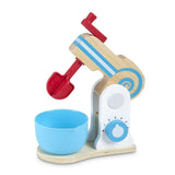 Melissa & Doug Wooden Make-a-Cake Mixer Set (11 pcs) - Play Food and Kitchen Accessories