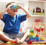 Melissa & Doug Geometric Stacker - Wooden Educational Toy