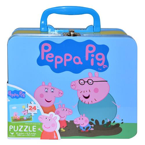 Peppa Pig Large Lunch Tin Box with 24pc puzzle inside