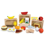 Melissa & Doug Food Groups - 21 Hand-Painted Wooden Pieces and 4 Crates