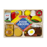 Melissa & Doug Food Groups - 21 Hand-Painted Wooden Pieces and 4 Crates