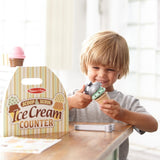Melissa & Doug Wooden Scoop and Serve Ice Cream Counter (28 pcs) - Play Food and Accessories