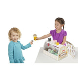 Melissa & Doug Wooden Scoop and Serve Ice Cream Counter (28 pcs) - Play Food and Accessories