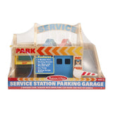 Melissa & Doug Service Station Parking Garage With 2 Wooden Cars and Drive-Thru Car Wash