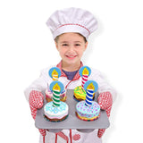 Melissa & Doug Bake and Decorate Wooden Cupcake Play Food Set