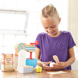 Melissa & Doug Wooden Make-a-Cake Mixer Set (11 pcs) - Play Food and Kitchen Accessories