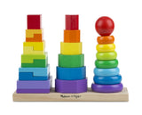 Melissa & Doug Geometric Stacker - Wooden Educational Toy