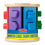 Melissa & Doug Match and Roll Shape Sorter - Classic Wooden Toy