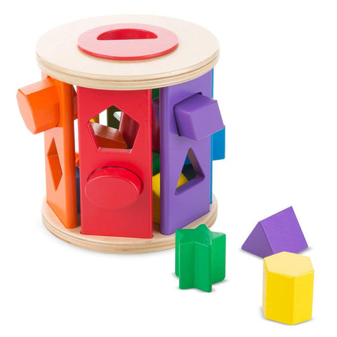 Melissa & Doug Match and Roll Shape Sorter - Classic Wooden Toy