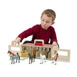 Melissa & Doug Take-Along Show-Horse Stable Play Set With Wooden Stable Box and 8 Toy Horses