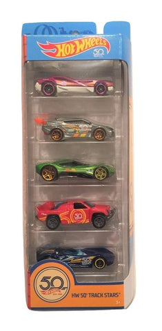 Hot Wheels 2018 50th Anniversary HW 50th Track Stars 1:64 Scale 5-Pack