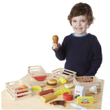 Melissa & Doug Food Groups - 21 Hand-Painted Wooden Pieces and 4 Crates