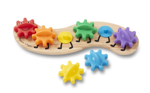 Melissa & Doug Rainbow Caterpillar Gear Toy With 6 Interchangeable Gears