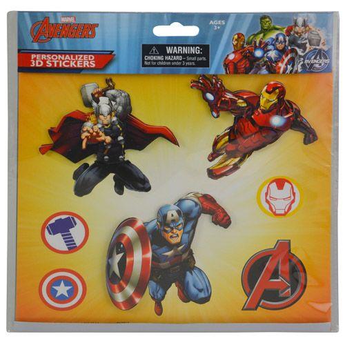 Avengers Handmade 3D Stickers in Poly Bag & Header