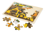 Melissa & Doug Construction Vehicles Wooden Jigsaw Puzzle With Storage Tray (24 pcs)