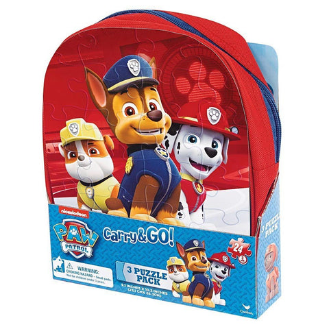 Nick Jr Paw Patrol 3 Puzzle Set in Carry and Go Shaped Backpack …