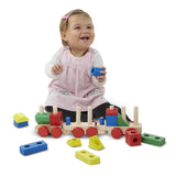 Melissa & Doug Stacking Train - Classic Wooden Toddler Toy (18 pcs)