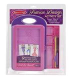 Melissa & Doug Fashion Design Art Activity Kit - 9 Double-Sided Rubbing Plates, 4 Pencils, Crayon