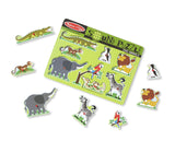 Melissa & Doug Zoo Animals Sound Puzzle - Wooden Peg Puzzle With Sound Effects (8 pcs)