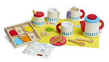 Melissa & Doug 22-Piece Steep and Serve Wooden Tea Set - Play Food and Kitchen Accessories