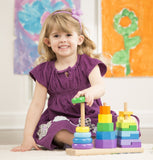 Melissa & Doug Geometric Stacker - Wooden Educational Toy