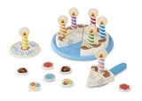 Melissa & Doug Birthday Party Cake - Wooden Play Food With Mix-n-Match Toppings and 7 Candles