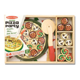 Melissa & Doug Pizza Party Wooden Play Food Set With 54 Toppings
