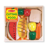 Melissa & Doug Cutting Food - Play Food Set With 25+ Hand-Painted Wooden Pieces, Knife, and Cutting Board
