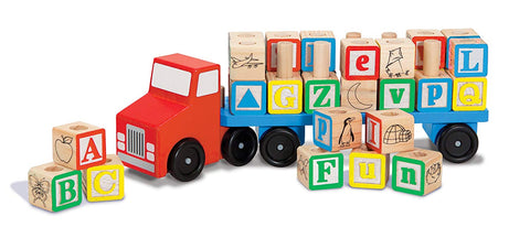 Melissa & Doug Alphabet Blocks Wooden Truck Educational Toy