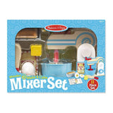 Melissa & Doug Wooden Make-a-Cake Mixer Set (11 pcs) - Play Food and Kitchen Accessories