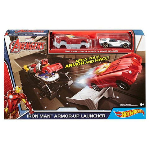 Hot Wheels Marvel Avengers Iron Man, Armor Up Vehicle Playset