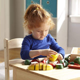 Melissa & Doug Cutting Food - Play Food Set With 25+ Hand-Painted Wooden Pieces, Knife, and Cutting Board