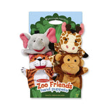 Melissa & Doug Zoo Friends Hand Puppets (Set of 4) - Elephant, Giraffe, Tiger, and Monkey