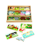Melissa & Doug Wooden Animal Picture Puzzle Boards with Chunky Wooden Animal Playpiece (24 Pcs) Toy