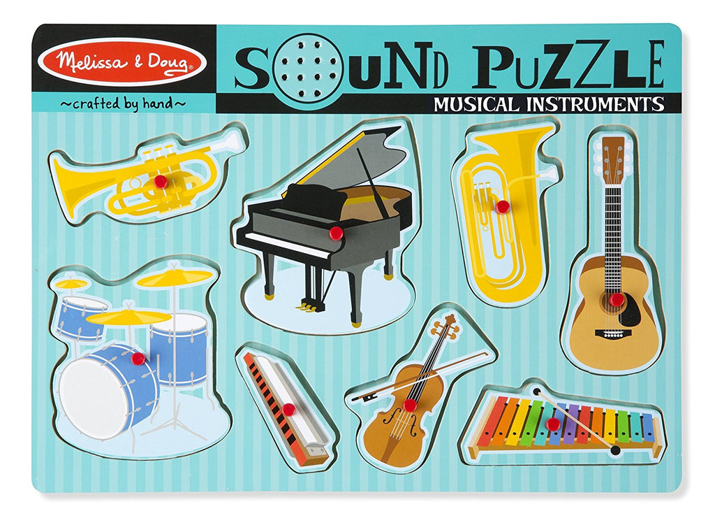 Melissa & Doug Musical Instruments Sound Puzzle - Wooden Peg Puzzle (8 pcs)