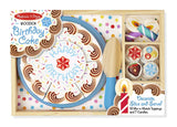 Melissa & Doug Birthday Party Cake - Wooden Play Food With Mix-n-Match Toppings and 7 Candles