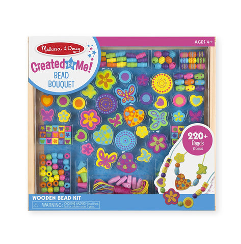 Melissa & Doug Bead Bouquet Deluxe Wooden Bead Set With 220+ Beads for Jewelry-Making