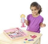 Melissa & Doug Abby and Emma Deluxe Magnetic Wooden Dress-Up Dolls Play Set (55+ pcs)