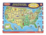 Melissa & Doug USA Map Sound Puzzle - Wooden Puzzle With Sound Effects (40 pcs)