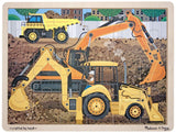 Melissa & Doug Construction Vehicles Wooden Jigsaw Puzzle With Storage Tray (24 pcs)