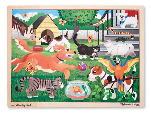 Melissa & Doug Pets at Play Wooden Jigsaw Puzzle With Storage Tray (24 pcs)