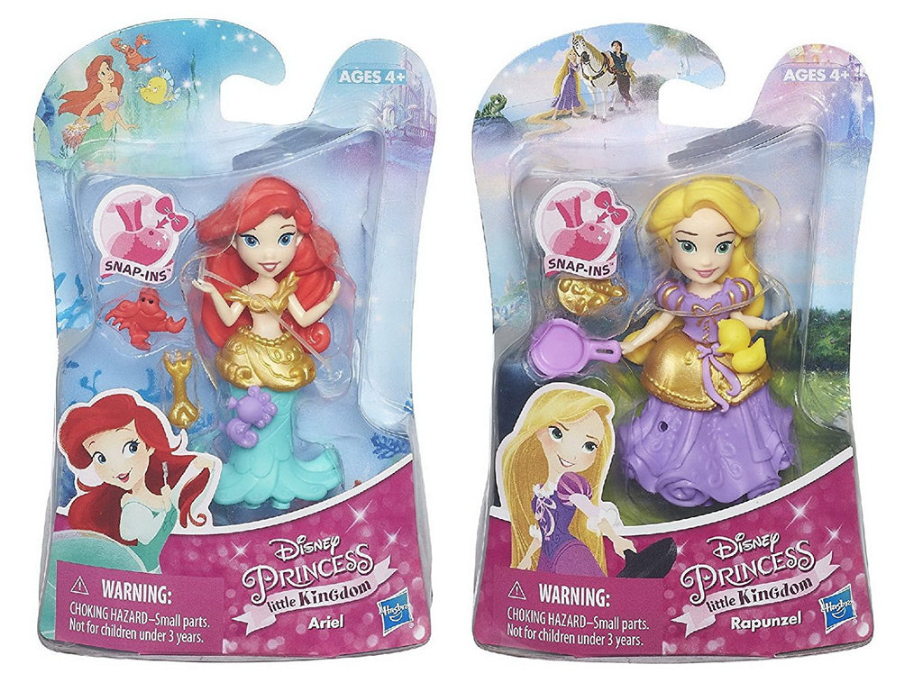 Set of 2: Disney Princess Little Kingdom Classic Dolls Ariel & Rapunzel