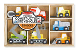 Melissa & Doug Wooden Construction Site Vehicles With Wooden Storage Tray (8 pcs)